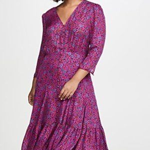 Fuschia Silk NWT Veronica Beard Floral Midi Dress